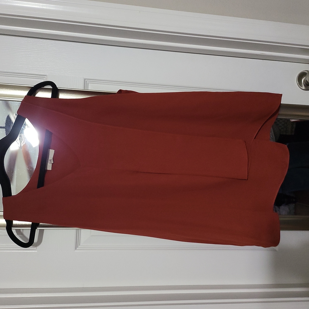 Joan Vass blouse, size XL, RUST